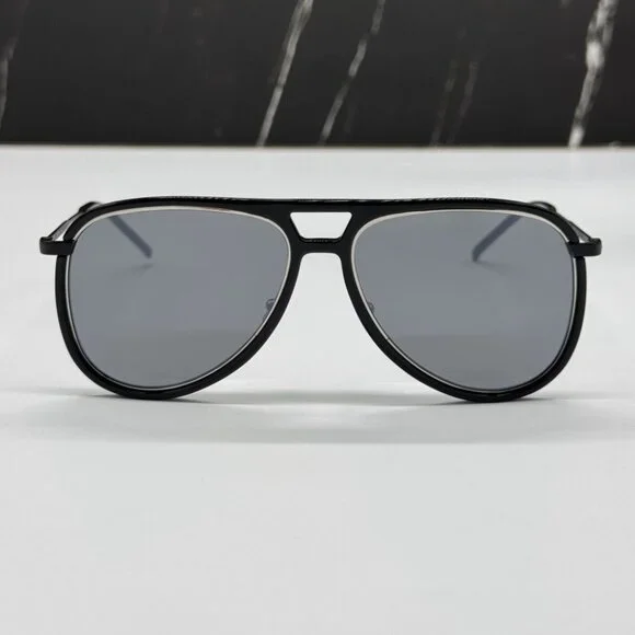 NEW SAINT LAURENT CLASSIC 11 RIM 002 BLACK AVIATOR SUNGLASSES SAINT LAURENT